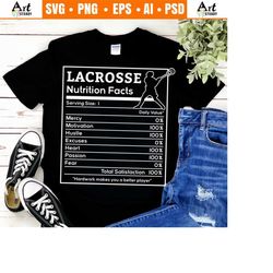 Lacrosse svg files - lax sports svg funny nutritional facts theme
