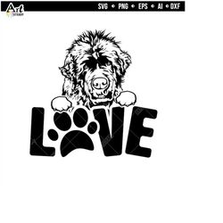 Newfoundland svg files - cool LOVE artwork graphic drawing theme dog pet lover instant digital downloads