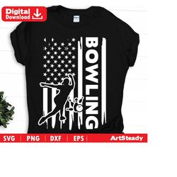 Bowling svg files art - iUS american flag art female version nstant digital download