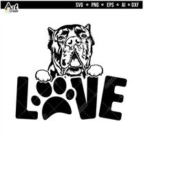 Cane corso svg files - cool LOVE artwork graphic drawing theme dog pet lover instant digital downloads