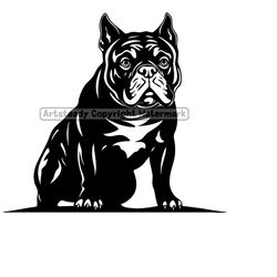 American bully or pitbull pit bullies dog sitting, Svg , Png, Eps instant digital downloads