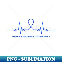 Usher Syndrome Awareness Heartbeat - In This Family We Fight Together - High-Quality PNG Sublimation Download - Capture Imagination with Every Detail