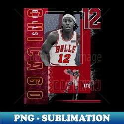 Ayo Dosunmu Basketball Paper Poster Bulls 2 - PNG Transparent Sublimation Design - Perfect for Sublimation Mastery