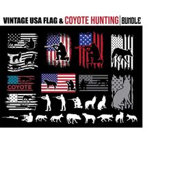 Coyote svg files - FLAG BUNDLE Yote hunting for hunter instant digital downloads