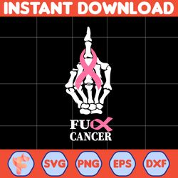 Breast Cancer Svg, Fuck Cancer Svg, Pink Awareness Ribbon Svg, Breast Cancer Awareness