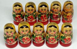 Russian Wooden Toys Matryoshka Nesting Doll Small Souvenir from Soviet Childhood