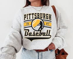 Vintage Pittsburgh Pirate Crewneck Sweatshirt TShirt, Pirates EST 1887 Sweatshirt, Pittsburgh Baseball Game Day Shirt, R