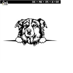 Australian shepherd svg files - Peeking Aussie Cute and funny graphic theme Aussie Dog pet lover instant digital downloads