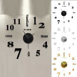 12-hour Display Wall Clock, decoration object , living room decor wall clock , Frame less Diy Wall Mute Clock