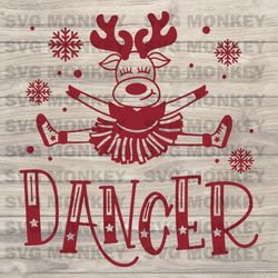Dancer Reindeer Clipart Cute SVG Gymnastics Christmas print iron on color Cut Files Cricut Silhouette SVG EPS DXF PNG
