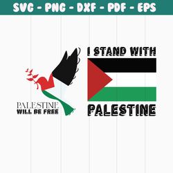 I Stand With Palestine Political Palestine Flag SVG Download
