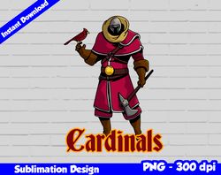 Cardinals Png, Football mascot warrior style, cardinals t-shirt design PNG for sublimation, sport mascot design