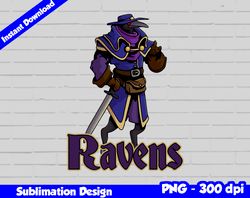 Ravens Png, Football mascot warrior style, ravens t-shirt design PNG for sublimation, sport mascot design