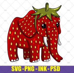 Strawberry Elephant SVG,Strawberry Elephant Garten of Banban  PNG, Garten of banban SVG