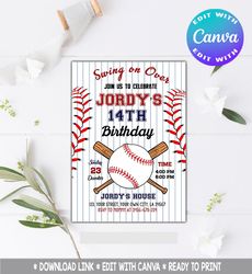 Baseball Birthday Invitation with Photo, Rookie of the Year Sport Slugger Game, Softball Birthday Invitation, Baseball