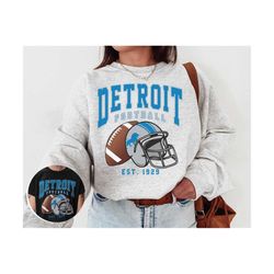 Vintage Detroit Football Crewneck Sweatshirt / T-Shirt, Lions Sweatshirt, Vintage Style Detroit Shirt, Detroit Fans Gift