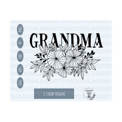 Floral Grandma Svg • Grandma SVG Files For Cricut • Digital Download