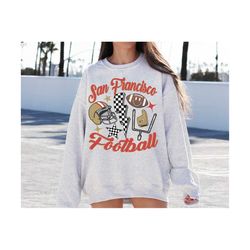 Retro San Francisco Football Crewneck Sweatshirt / T-Shirt, The Niners, Vintage San Francisco Sweatshirt 49er
