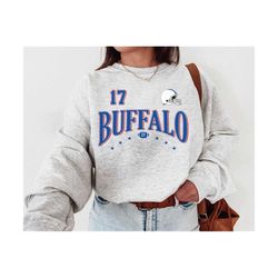 Vintage Buffalo Football Crewneck Sweatshirt / T-Shirt, Retro Buffalo Bill Sweatshirt, Buffalo New York, Buffalo Fan Gift