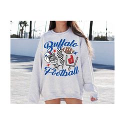 Retro Buffalo Football Crewneck Sweatshirt / T-Shirt, Vintage Buffalo Bill Sweatshirt, Buffalo New York, Buffalo Fan Gift