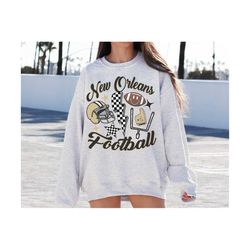 Retro New Orleans Football Crewneck Sweatshirt / T-Shirt, Saints Shirt, Vintage New Orleans Sweatshirt