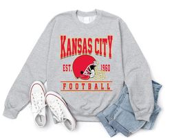 Kansas City Chief Sweatshirt T-Shirt, Vintage Kansas City Football Crewneck Sweatshirt