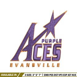 Evansville Purple Aces embroidery design, Evansville Purple Aces embroidery, logo Sport embroidery, NCAA embroidery.