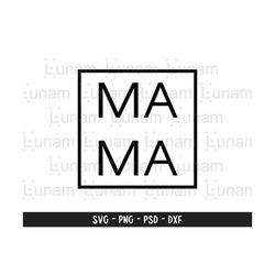 Mama SVG, Mama Square SVG, Mama Box Cut File, Minimalist Mama Svg, Minimal Mama Svg, Ma Ma Svg