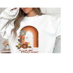 Boho Floral Shirt, Wildflower Vintage Sweatshirt, She Is A Wildflower Sweater, Wildflowers Hoodie, Floral Woman T-Shirt,