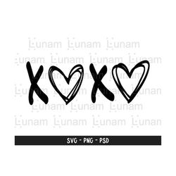 xoxo valentine SVG for Cricut/Silhouette, xoxo svg, Valentine Svg, Valentines Svg, xoxo Heart Svg, Heart Svg, Doodle Heart Svg, Drawn Heart