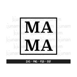 Mama SVG, Mama Square SVG, Mama Box Cut File, Minimalist Mama Svg, Minimal Mama Svg, Ma Ma Svg