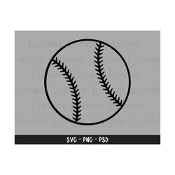 baseball outline svg, baseball svg, baseball outline cut file, baseball silhouette svg, baseball cut file