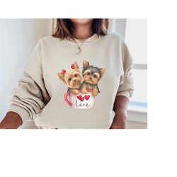Yorkie Love Shirt, Yorkie Mom Shirt, Dog Mom Sweatshirt, Dog Mama Sweater, Yorkshire Terrier Sweatshirt, Dog Mom Crewnec