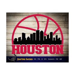 Houston Basketball City Skyline for cutting & - SVG, AI, PNG, Cricut and Silhouette Studio