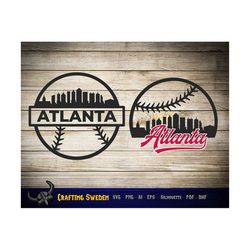 Atlanta Baseball Skyline for cutting & - SVG, AI, PNG, Cricut and Silhouette Studio