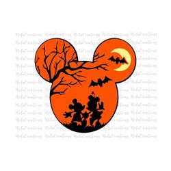 Halloween Costume Mickey, Halloween Bat Moon, Trick or Treat Svg, Spooky Vibes, Mickey Cut File, Minnie Shirt Design, Bow Svg Clipart Love