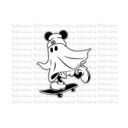 Retro Ghost Skateboarding Svg, Trick Or Treat, Spooky Vibes, Boo Svg, Halloween Shirt Design, Ghost Cut File, Balloon Clipart Vector Cricut