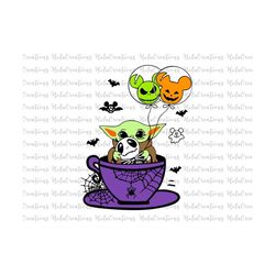 Halloween Baby In Cup Balloon Svg, Halloween Baby In Cup Balloon Svg, Boo Svg, Fall Svg, Horror Png Files For Cricut Sublimation, DXF, EPS