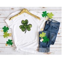 St Patricks Day Shamrock Sweat, Leopard Shamrock Tee, Lucky Shirt, St Patricks Day Sweatshirt Womens St Patricks Day Shi