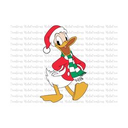 Duck Cut Files, Christmas Svg Png, Daisy Santa Hat Svg, Xmas Santa Costume Shirt Design Cut File For Cricut Sublimation Vector Clipart