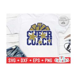 Cheer Coach svg - Cheer Cut File -  svg - dxf - eps - png -  Cheer Coach Cut File - Pom Pom - Silhouette - Cricut - Digital Download