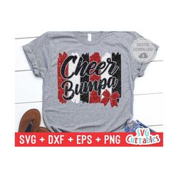 Cheer Bumpa svg - Cheer Cut File - Cheer Bow svg - dxf - eps - png - Cheerleader - Brush Strokes - Silhouette - Cricut - Digital Download