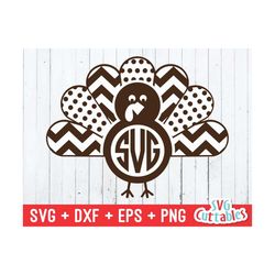Turkey svg, Thanksgiving Turkey Monogram Frame svg, Thanksgiving svg, Monogram Frame, Silhouette, Cricut Cut File, Digital Download