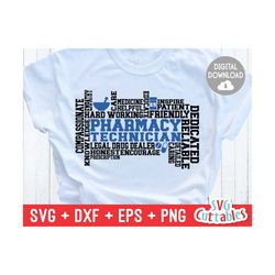Pharmacy Technician svg - Word Art - Subway Art - svg -  dxf - eps - Cut File - Silhouette - Cricut File - Digital Download