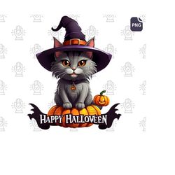 Stylish Cat PNG - An Enchanting Collection of Cute and Funny Halloween Clipart for Instant Festive Charm in Your Halloween Decor, Crafts