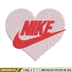 Heart nike Embroidery Design, Nike Embroidery, Brand Embroidery, Embroidery File, Logo shirt, Digital download