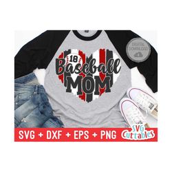 Baseball Mom svg - Baseball Cut File - svg - dxf - eps - png - Baseball Heart Brush Strokes - Silhouette - Cricut - Digital File