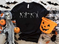 Dancing Skeleton Shirt, Halloween Skeleton Shirt, Cute Halloween Tee, Spooky Shirt, Halloween Party, Halloween Women Shi