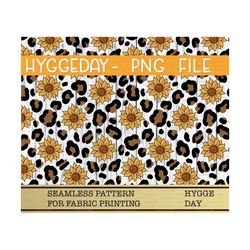 Seamless Sunflower Leopard Png, Sublimate Download, Digital Paper, Printable, Animal Print, Cheetah, Background, Splash,