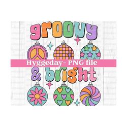 groovy and bright png, digital download, sublimation, sublimate, holidays, baubles, balls, ornament, checker, christmas, hippie, retro